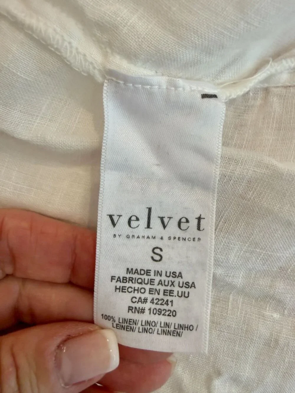 Velvet by Graham Spencer white linen mini dress - Size S